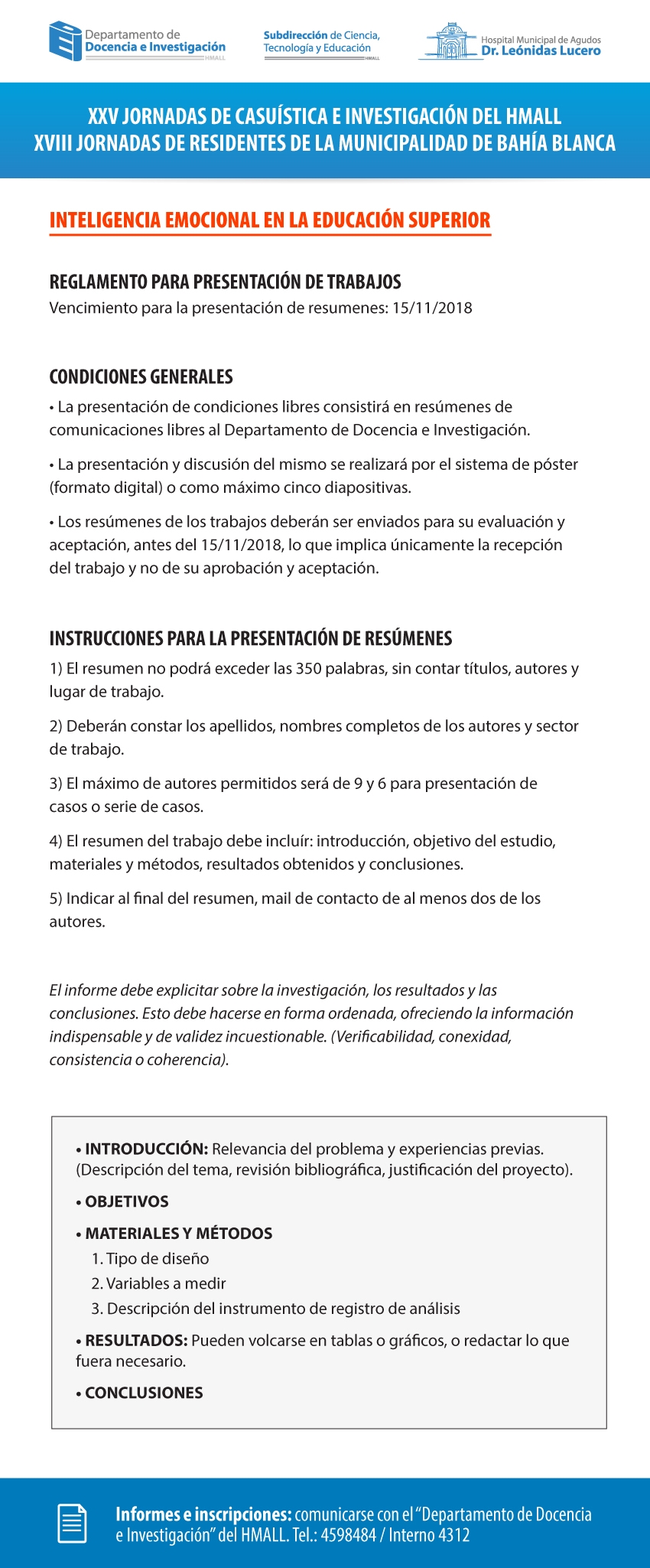 Adjunto Jornadas de Casuística e Investigación y Jornadas de Residentes